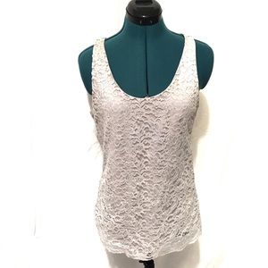 Anne Taylor LOFT Lace Layered Tank sz S